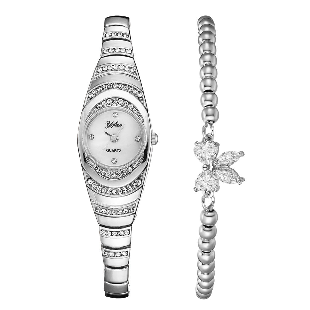 Dame armbåndsur med strass
