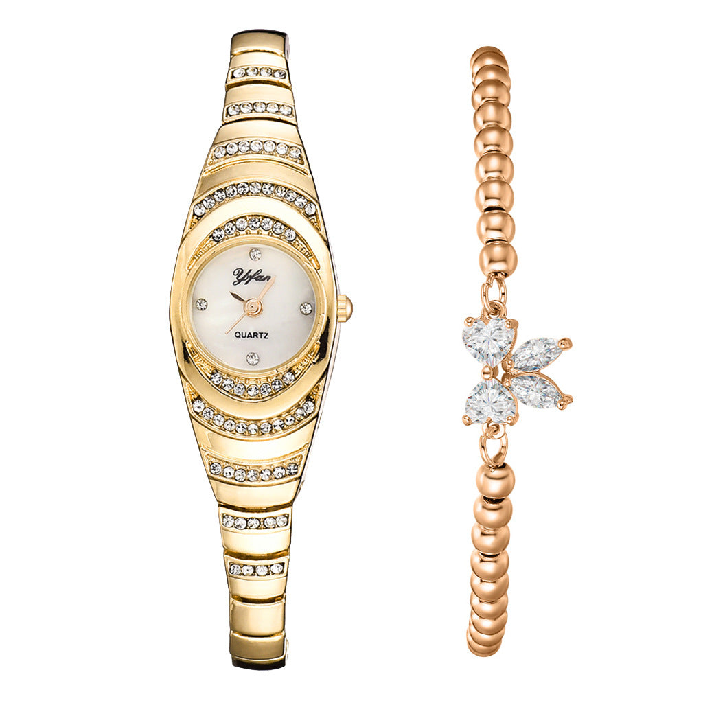 Dame armbåndsur med strass