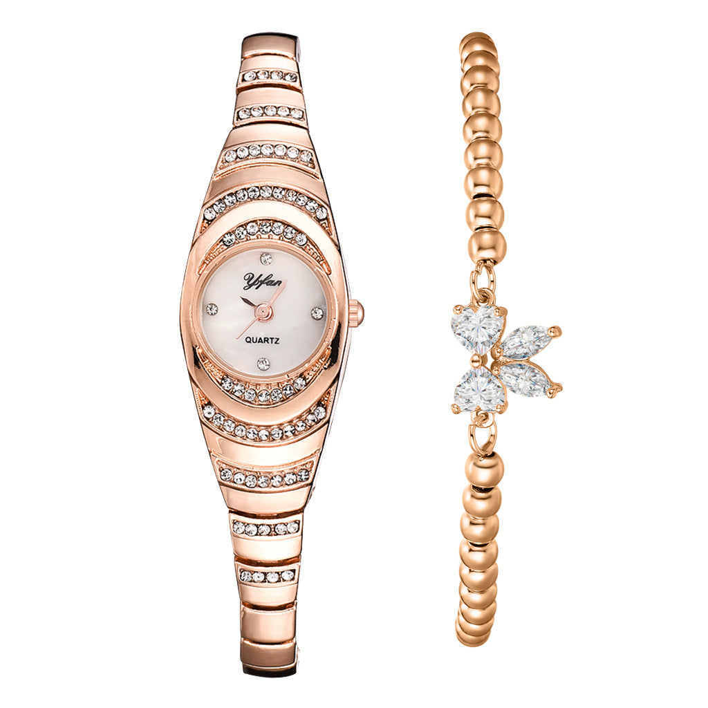 Dame armbåndsur med strass