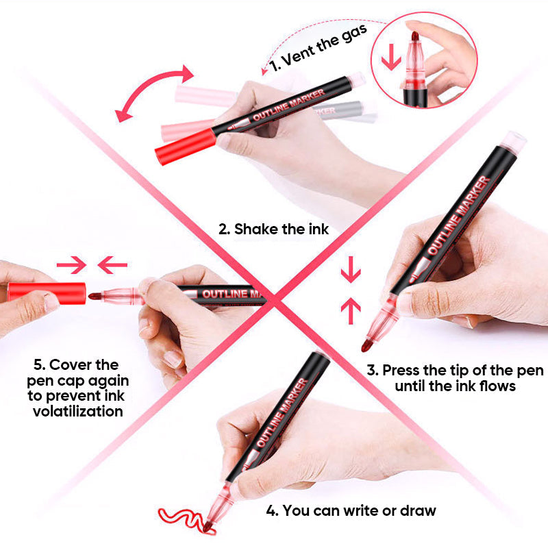 🎅Julegaveidé 50%RABATT -🎁Fargelegging Lightstick Graffiti Highlighter Penner