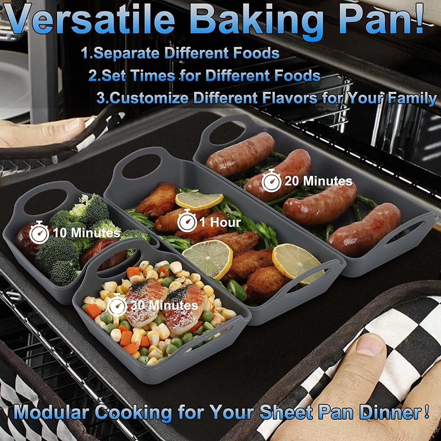Skillevegger i silikon for bakeplater