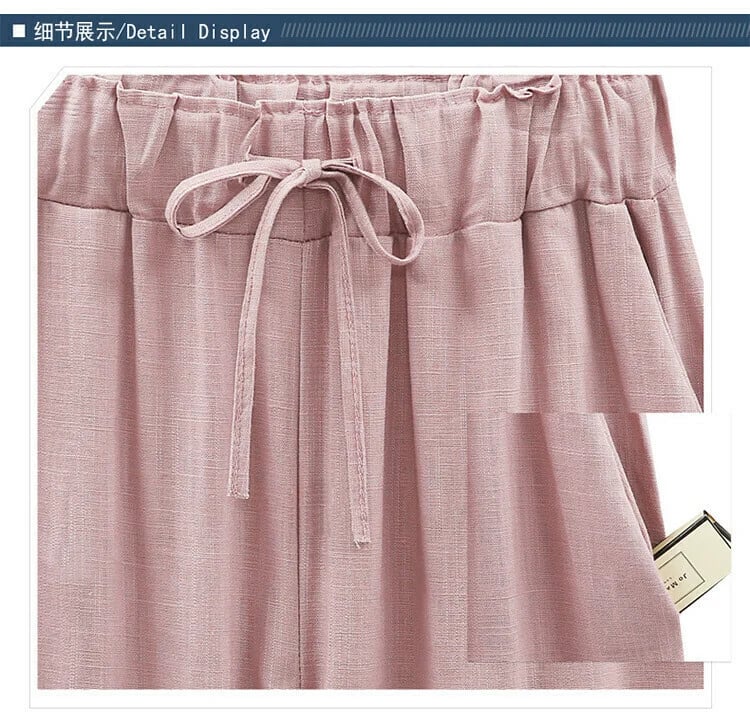 Plus Size ensfargede, elastiske shorts i løs størrelse