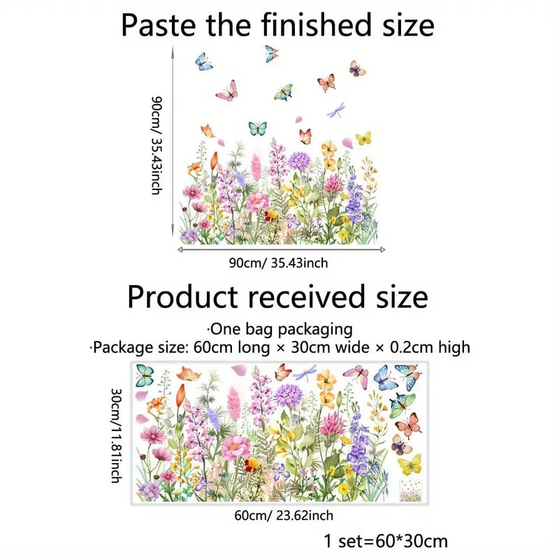 💐Nyttårssalg 50% avslag💞 Fargerik blomsterbukett vindusklistremerke 🖼️ (Klipp til størrelse fritt)