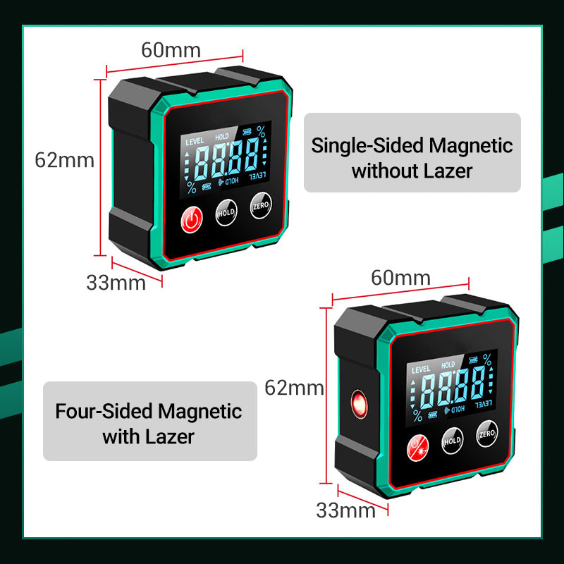 Magnetisk Digital Vinkelmåler med Elektronisk Laser