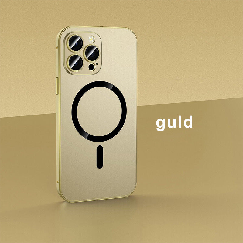 Magnetisk ladede aluminium metallstøtfanger matt deksel til iPhone