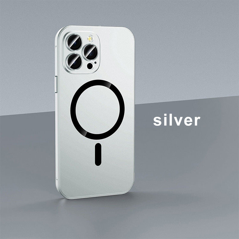 Magnetisk ladede aluminium metallstøtfanger matt deksel til iPhone