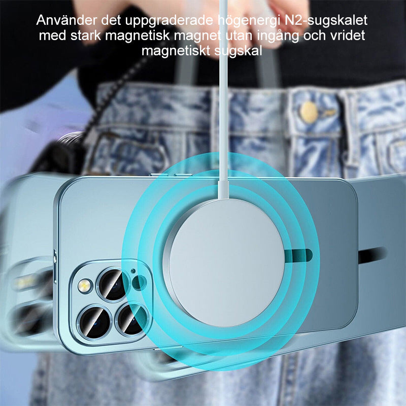 Magnetisk ladede aluminium metallstøtfanger matt deksel til iPhone