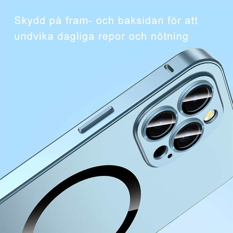 Magnetisk ladede aluminium metallstøtfanger matt deksel til iPhone