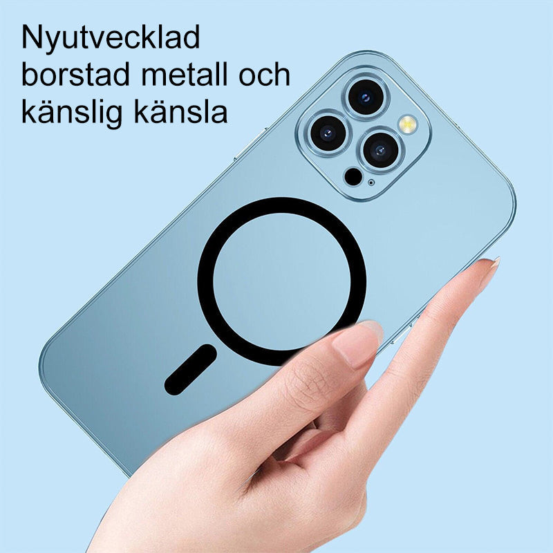 Magnetisk ladede aluminium metallstøtfanger matt deksel til iPhone