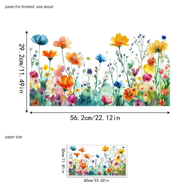 💐Nyttårssalg 50% avslag💞 Fargerik blomsterbukett vindusklistremerke 🖼️ (Klipp til størrelse fritt)