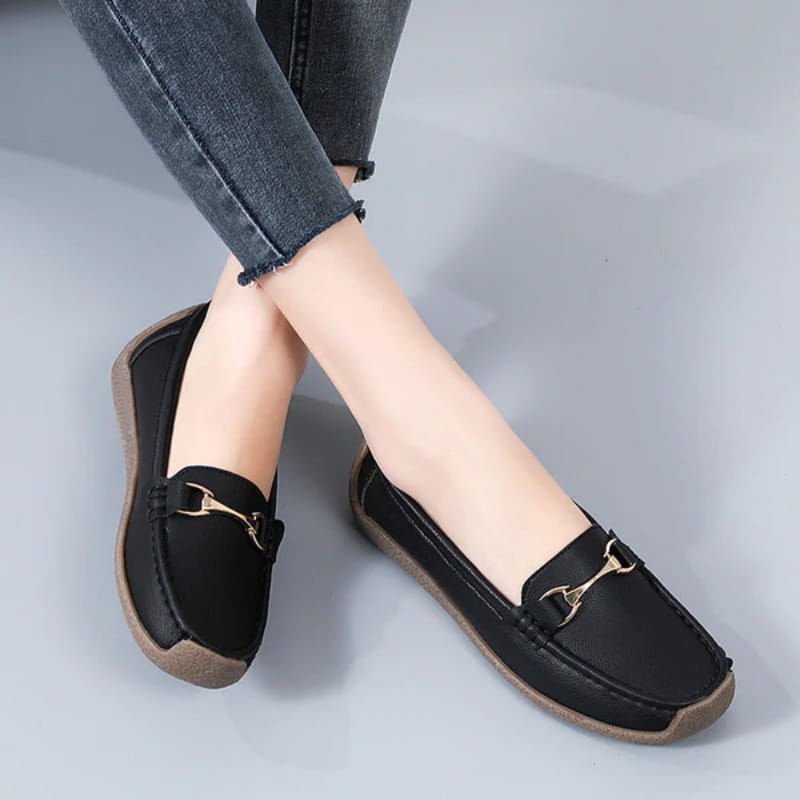 Flate, Fasjonable, Komfortable, Pustende, Casual Skinn Loafers