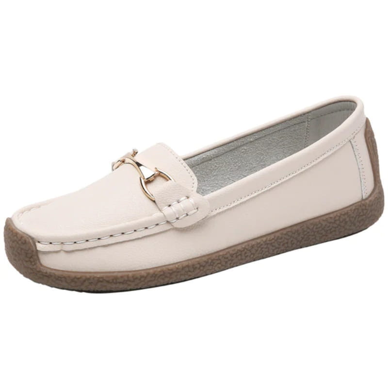 Flate, Fasjonable, Komfortable, Pustende, Casual Skinn Loafers