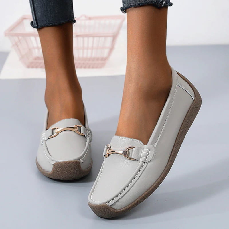 Flate, Fasjonable, Komfortable, Pustende, Casual Skinn Loafers