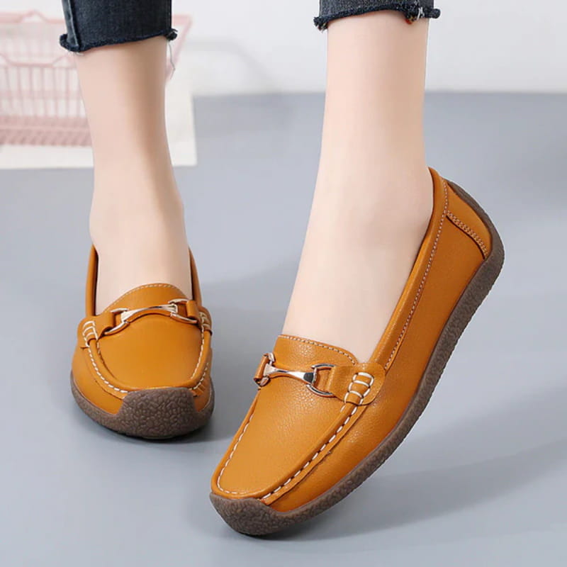Flate, Fasjonable, Komfortable, Pustende, Casual Skinn Loafers