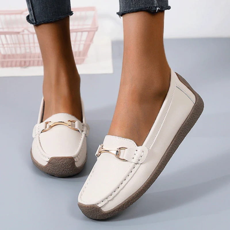 Flate, Fasjonable, Komfortable, Pustende, Casual Skinn Loafers