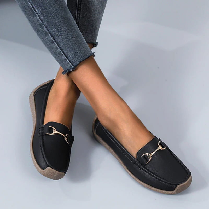 Flate, Fasjonable, Komfortable, Pustende, Casual Skinn Loafers