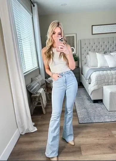 💥Varmt salg 49% rabatt🔥Jeans med ultrahøyt snitt og stretch