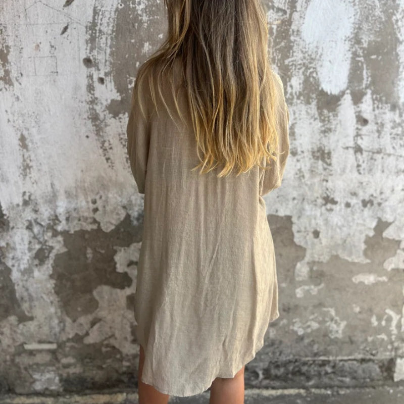 🎉🛍️To-delt sett med langermet skjorte og shorts for kvinner