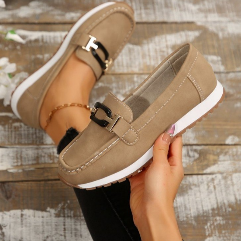 đ„żâšCasual loafers med tykk sĂ„le og overdel i semsket skinnimitasjon Ortopediske sko