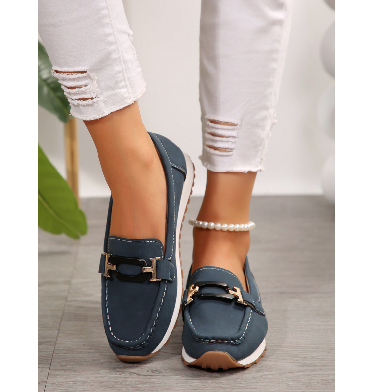 đ„żâšCasual loafers med tykk sĂ„le og overdel i semsket skinnimitasjon Ortopediske sko