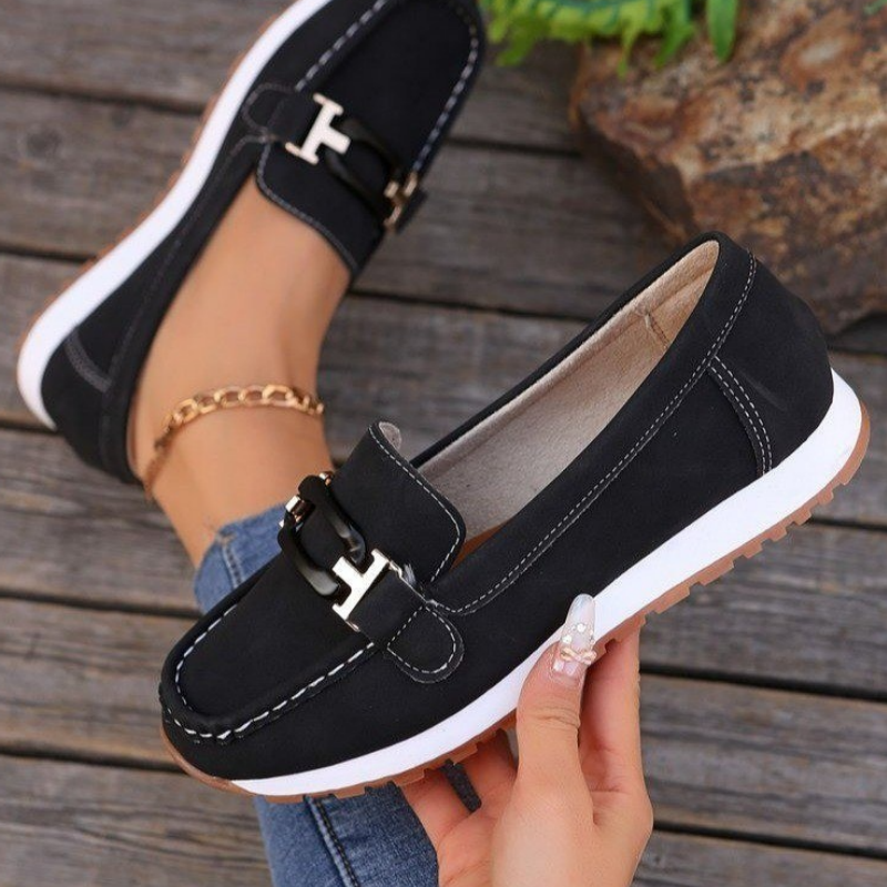 đ„żâšCasual loafers med tykk sĂ„le og overdel i semsket skinnimitasjon Ortopediske sko