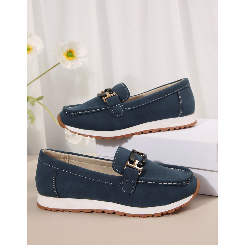 đ„żâšCasual loafers med tykk sĂ„le og overdel i semsket skinnimitasjon Ortopediske sko