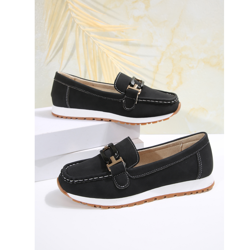 đ„żâšCasual loafers med tykk sĂ„le og overdel i semsket skinnimitasjon Ortopediske sko