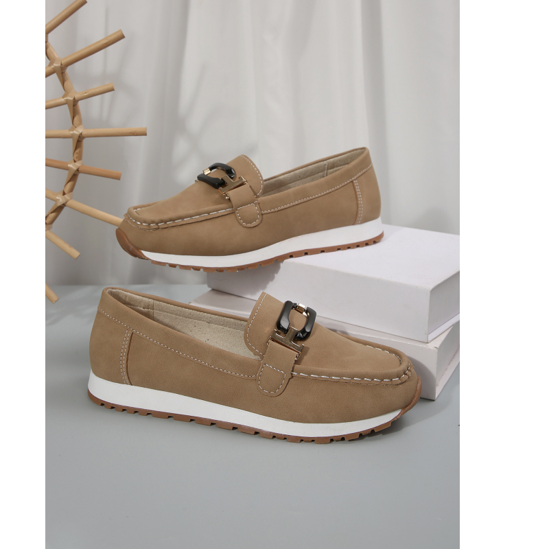 đ„żâšCasual loafers med tykk sĂ„le og overdel i semsket skinnimitasjon Ortopediske sko