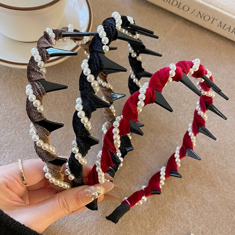 🔥Varmt salg🔥Vintage High Cranium Artificial Pearl Hairband (50% avslag)