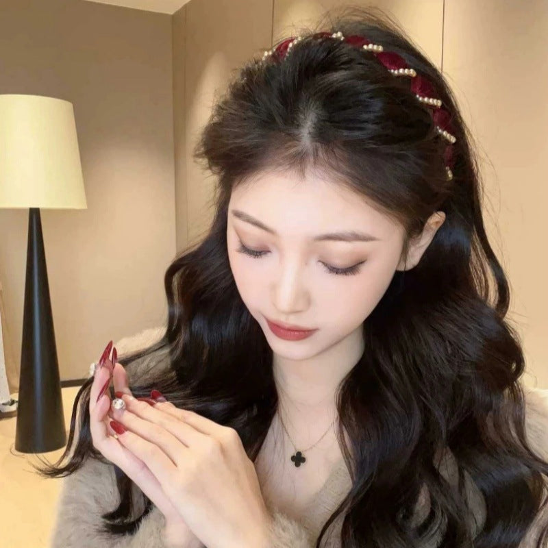 🔥Varmt salg🔥Vintage High Cranium Artificial Pearl Hairband (50% avslag)