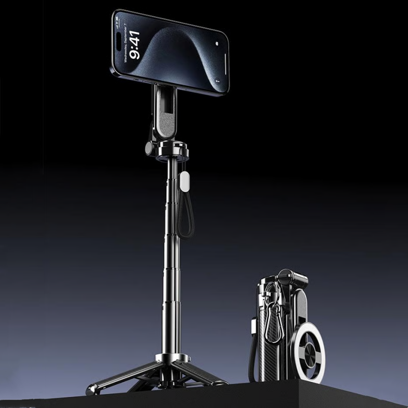 4-i-1 multifunksjonell magnetisk selfiestick med 360° rotasjon