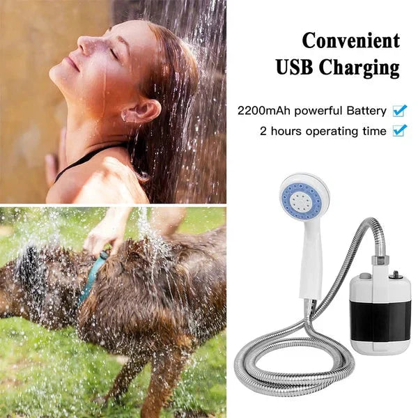 Bærbar USB-campingdusj for utendørs bruk