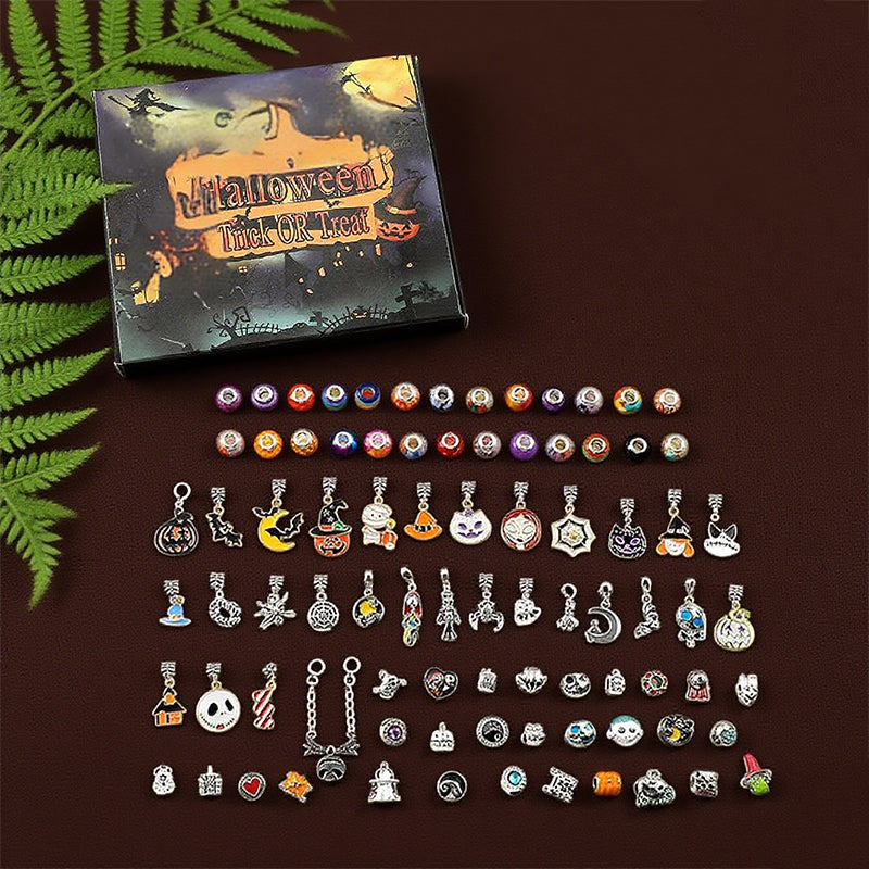 🎃👻 SISTE DAGS KAMPANJE - 50 % RABATT 💜🎁 Halloween DIY armbånd- og halskjedesett