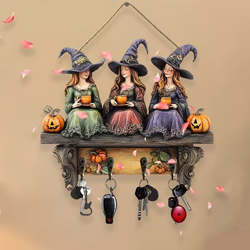 đ Fortryllende Halloween-heks veggdekor med kroker