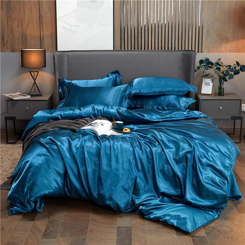 25 Momme Luxury Pure Mulberry Silk sengetøy sett med 4(1x dynetrekk + 1x laken + 2x putevar)