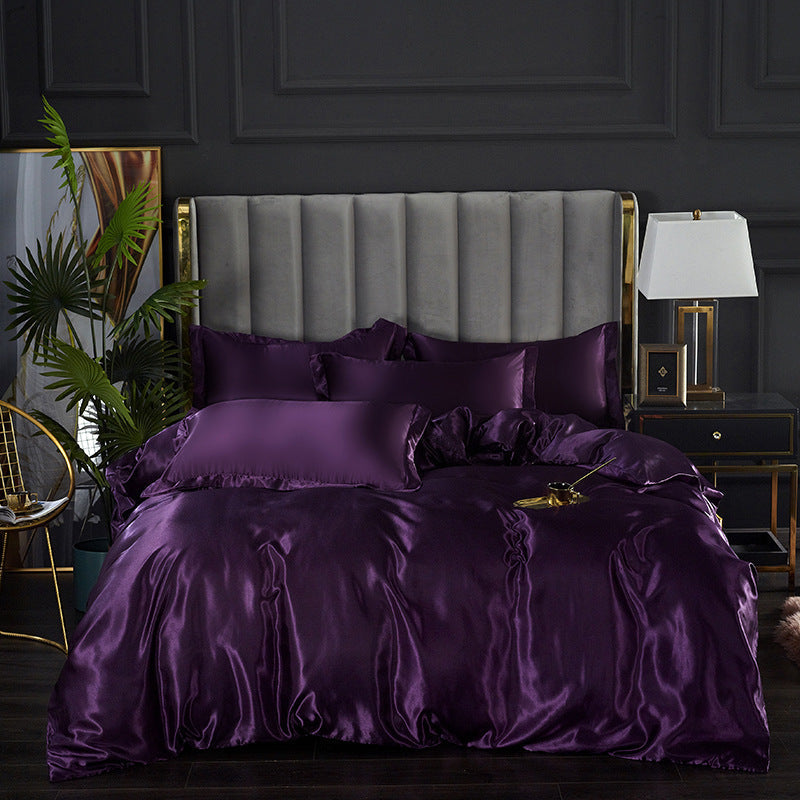 25 Momme Luxury Pure Mulberry Silk sengetøy sett med 4(1x dynetrekk + 1x laken + 2x putevar)