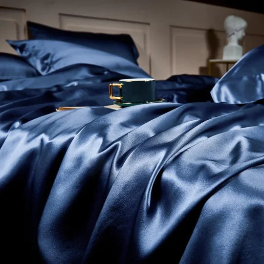 25 Momme Luxury Pure Mulberry Silk sengetøy sett med 4(1x dynetrekk + 1x laken + 2x putevar)