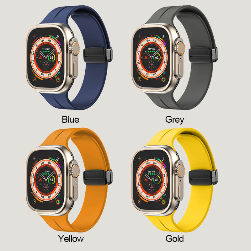 Silikonarmbånd med magnetisk sammenleggbart spenne til iwatch