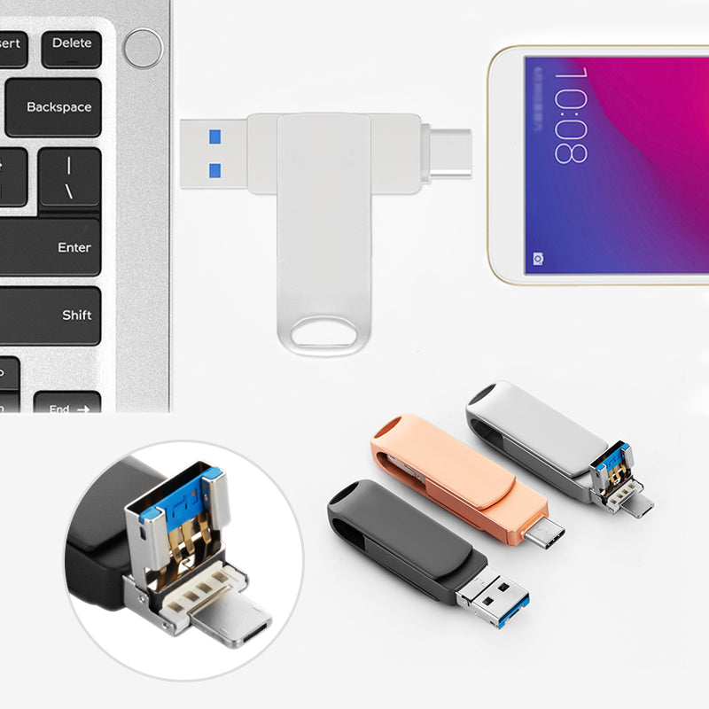 4-i-1-flashminne med flere grensesnitt (telefon/PC)