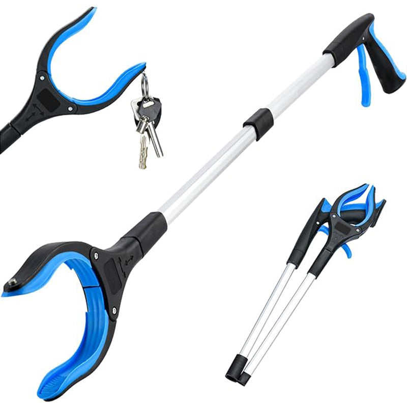 Sammenleggbar griper med 360° svingbar klemme