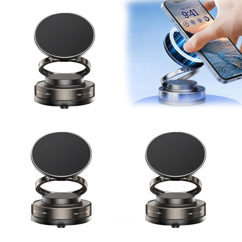 🔄360° justerbar magnetisk telefonholder med vakuum📱🚗