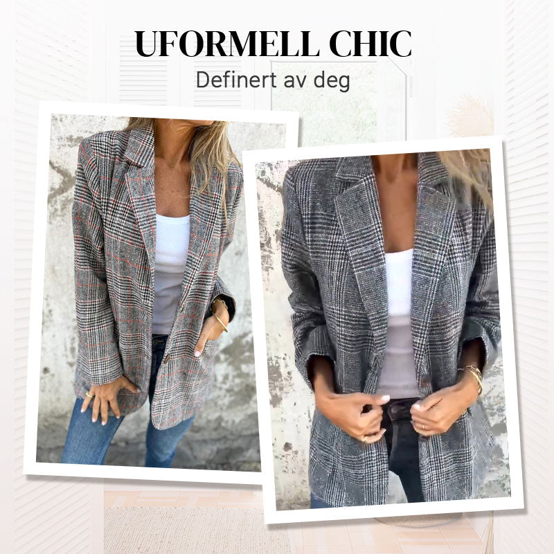 Casual rutete blazer med revers