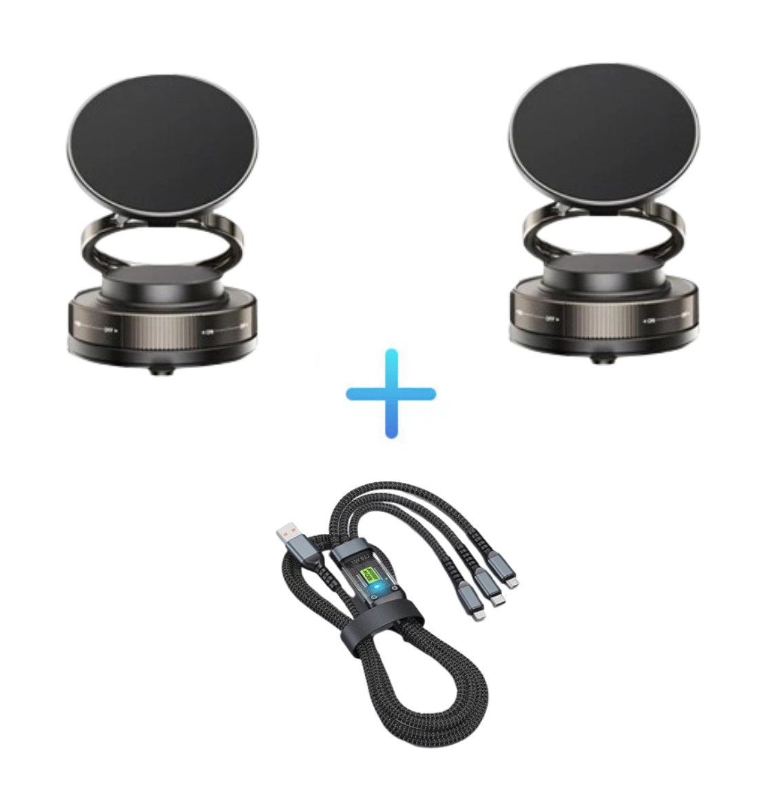 🔄360° justerbar magnetisk telefonholder med vakuum📱🚗