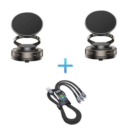 🔄360° justerbar magnetisk telefonholder med vakuum📱🚗