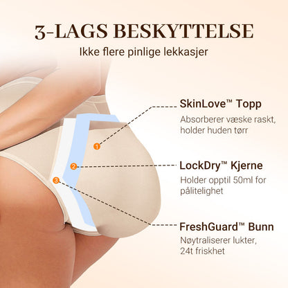 Siste dag med 50 % rabatt - Vaskbare Lekkasjesikre Truser i Store Størrelse for Kvinner L-5XL