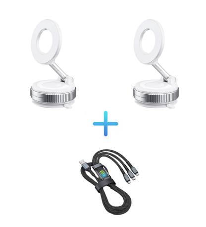 🔄360° justerbar magnetisk telefonholder med vakuum📱🚗