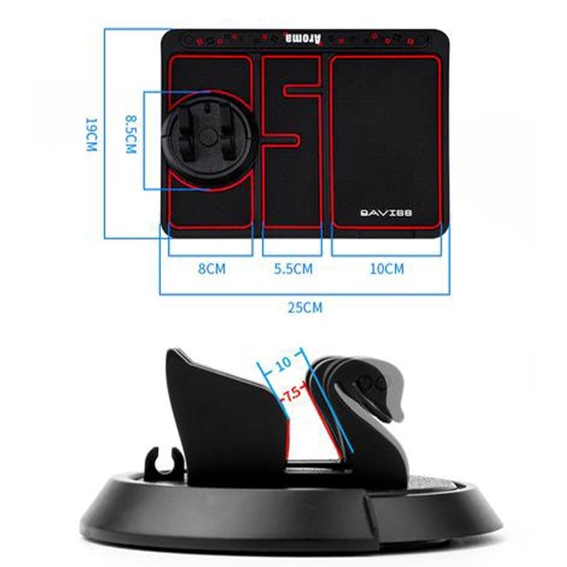 Sklisikker 4-i-1 telefonpute for bil