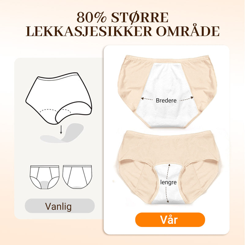 Siste dag med 50 % rabatt - Vaskbare Lekkasjesikre Truser i Store Størrelse for Kvinner L-5XL