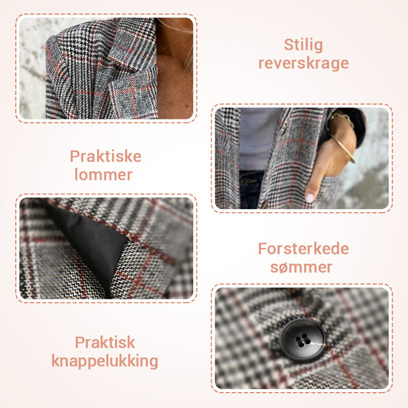 Casual rutete blazer med revers