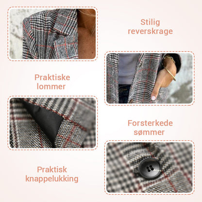 Casual rutete blazer med revers